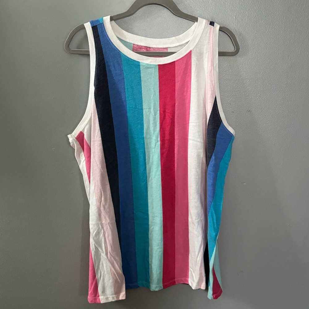 Torrid Classic Fit Striped Multicolor Tank Top
